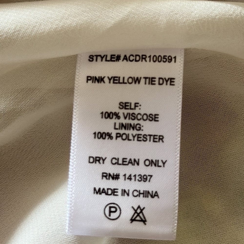 Astr the label charisma tie dye midi dress pink yellow size M - Picture 10 of 11